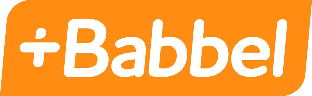 The Babbel logo, the language learning app being compared with Noun Town in this article