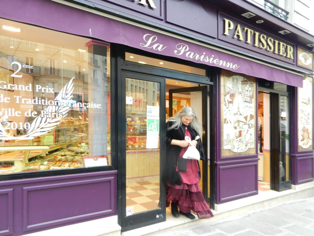 Boulangerie-patisserie shopfront on rue Monge in Paris, France