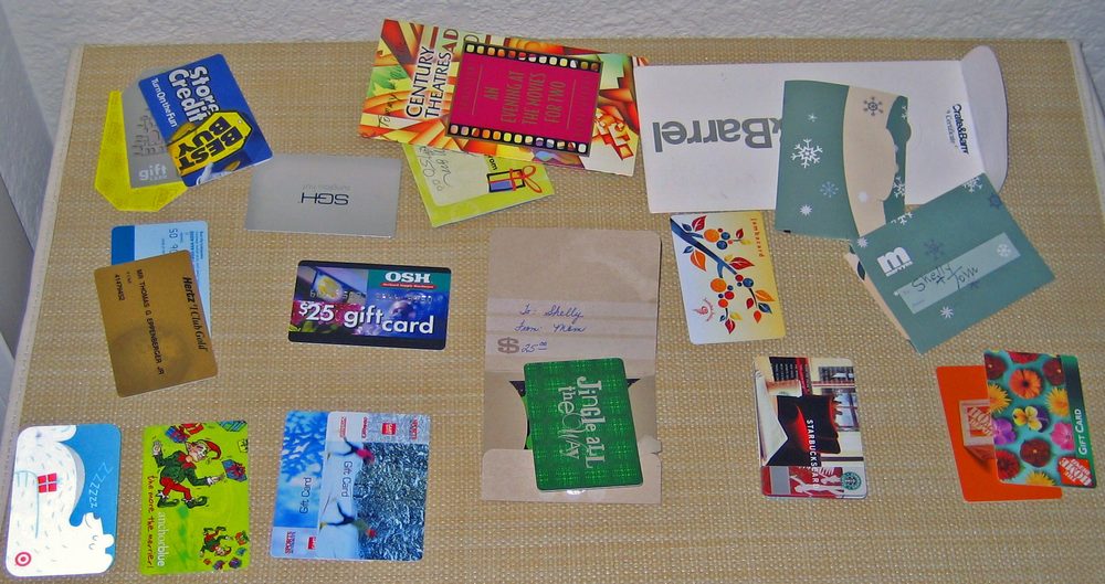 Assortment of prepaid gift cards