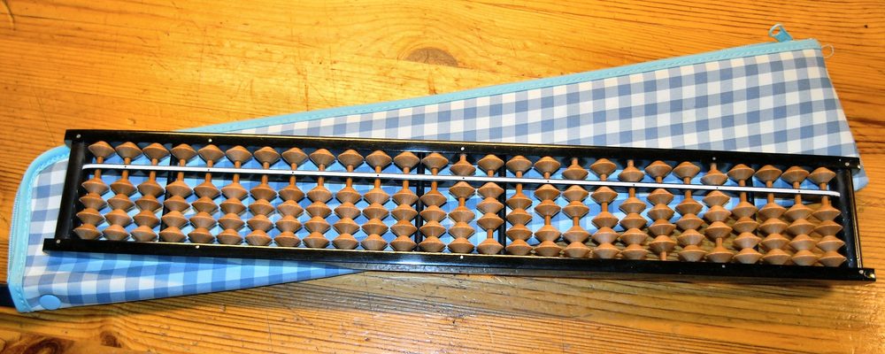 Japanese soroban abacus used traditionally for counting and arithmetic