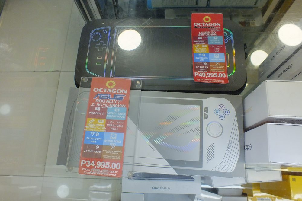 Lenovo Legion Go and ASUS ROG Ally handheld gaming PCs side by side