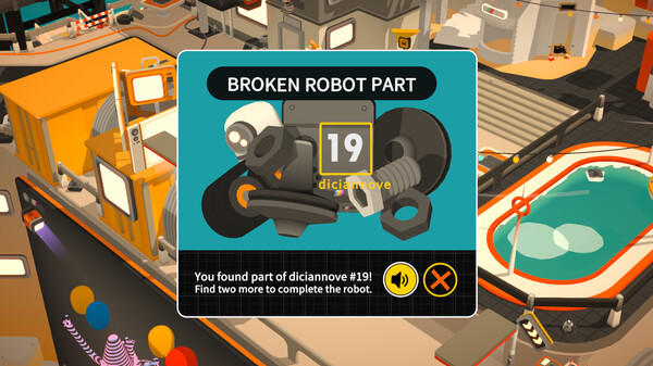 Collecting robot parts numbered in Italian to learn numbers in Noun Town